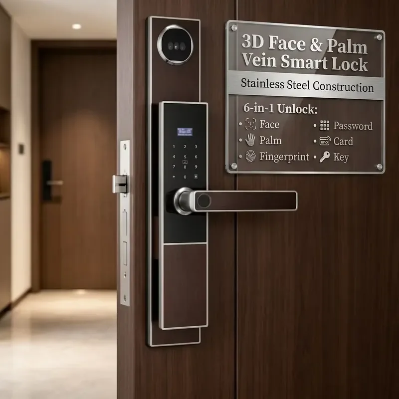 【CHIMU HOME】 Durable Outdoor Smart Door for Villa Project Stainless Steel HR Face Palm Vein Password Key