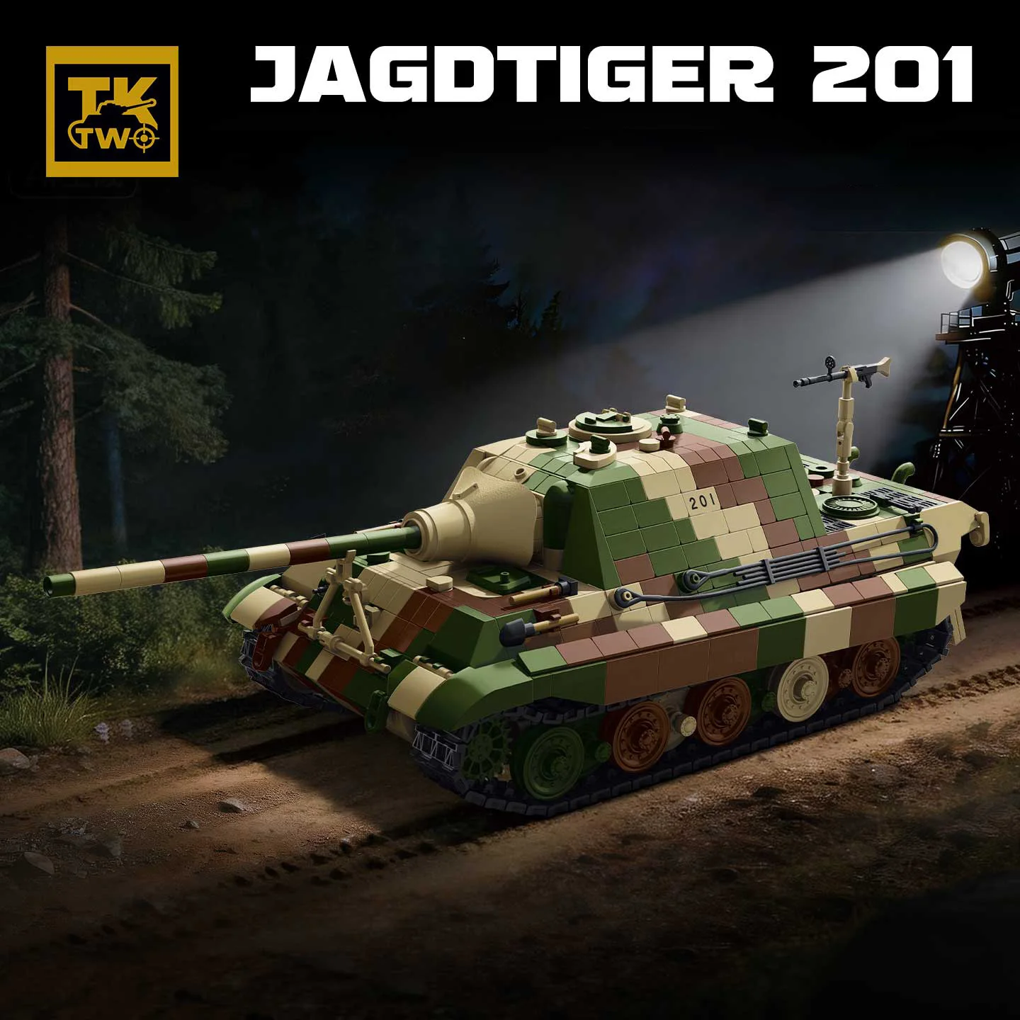 

Military Jagdtiger Sd.Kfz. 186 Heavy Tank Destroyer Building Blocks German Hunting Tiger II Tank Armored Vehicle Bricks Toy Gift