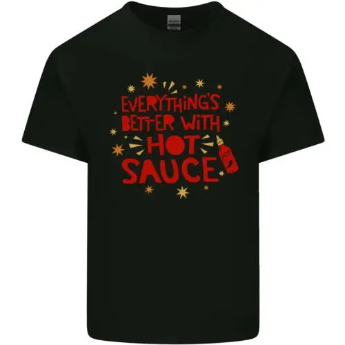 Everything's Better With Hot Sauce Funny Food Mens Cotton T-Shirt Tee Top