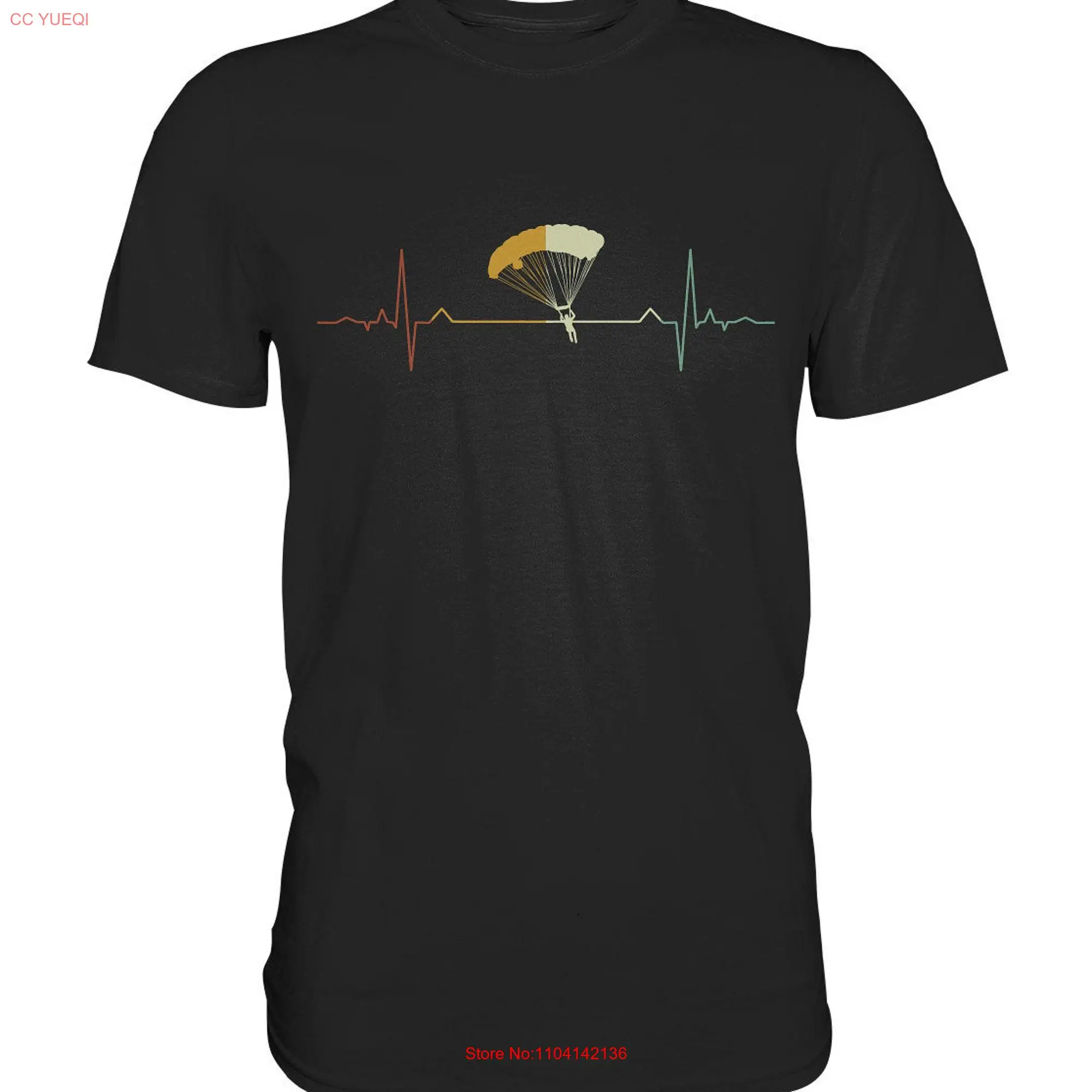 Paragliding Heartbeat Frequency T Shirt long or short sleeves