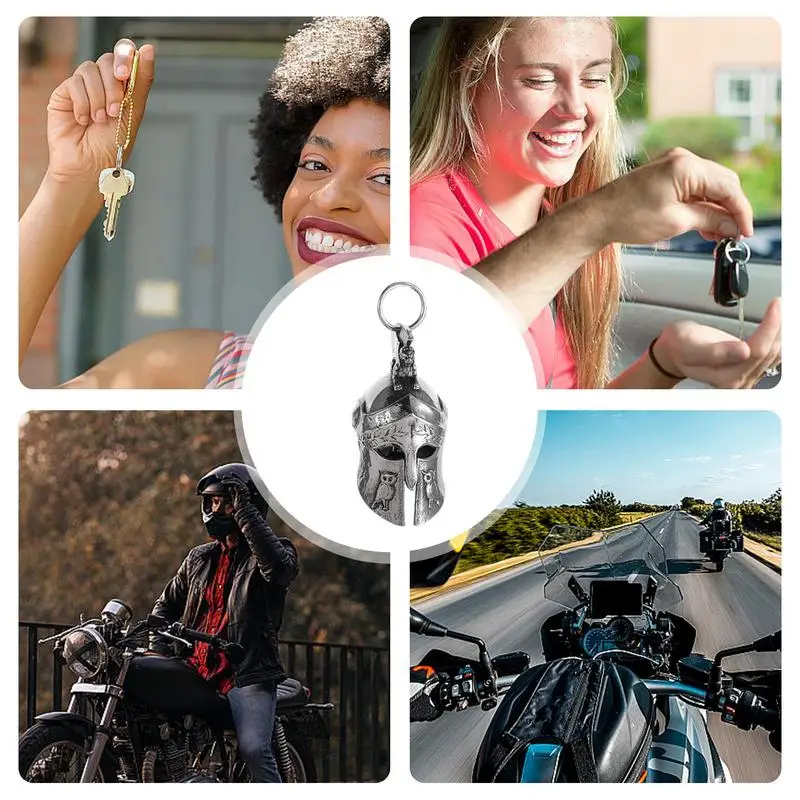 Retro Motorcycle Bell Roman Warrior Helmet Charm Metal Necklace Pendant Good Luck Bells For Scooter Motorcycle Biker Gifts image 5