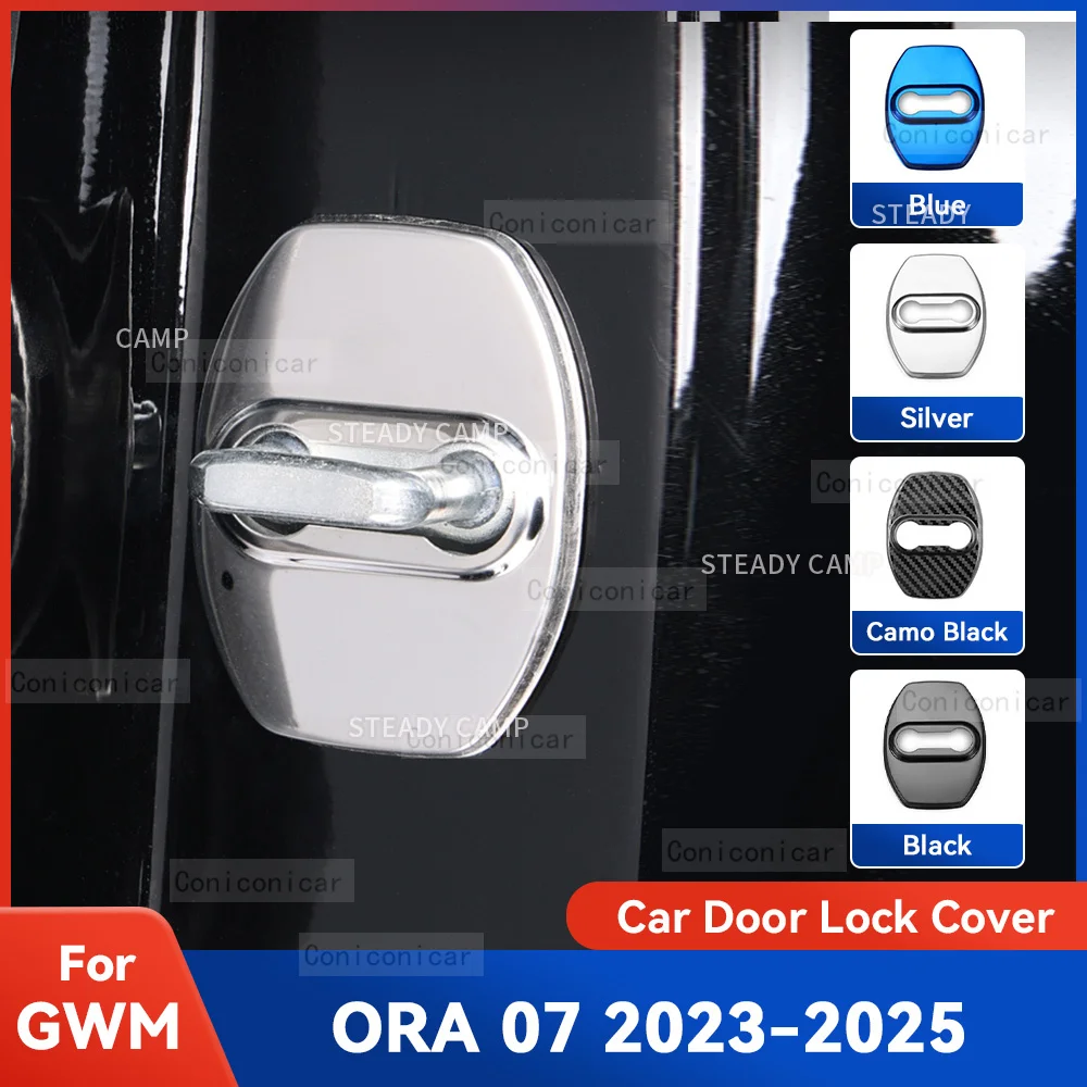 Auto Car Door Lock Protect Cover Emblems Case Stainless Steel Decoration For GWM ORA 07 2023-2025 Protection Accessories