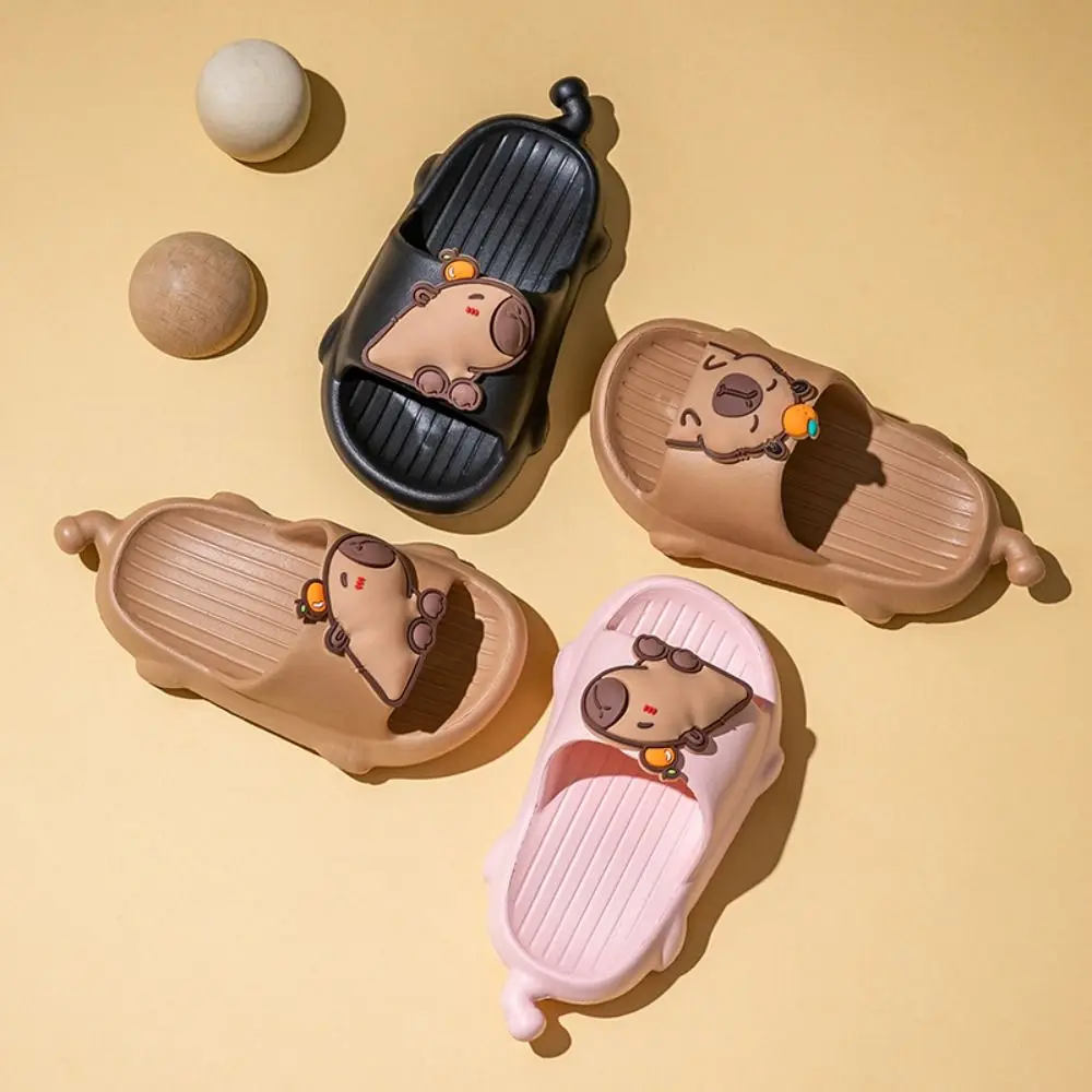 Fashion EVA Capybara Kids Slippers Anti-slip Cute Cartoon Animal Slippers Comfortable Silent Children's Bathroom Sandals Bedroom