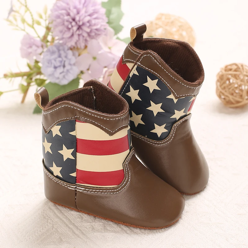 Baby-Cowboystiefel - Western-Stil | Erste Laufschuhe mit weicher Sohle für Neugeborene und Kleinkinder – Detail 7