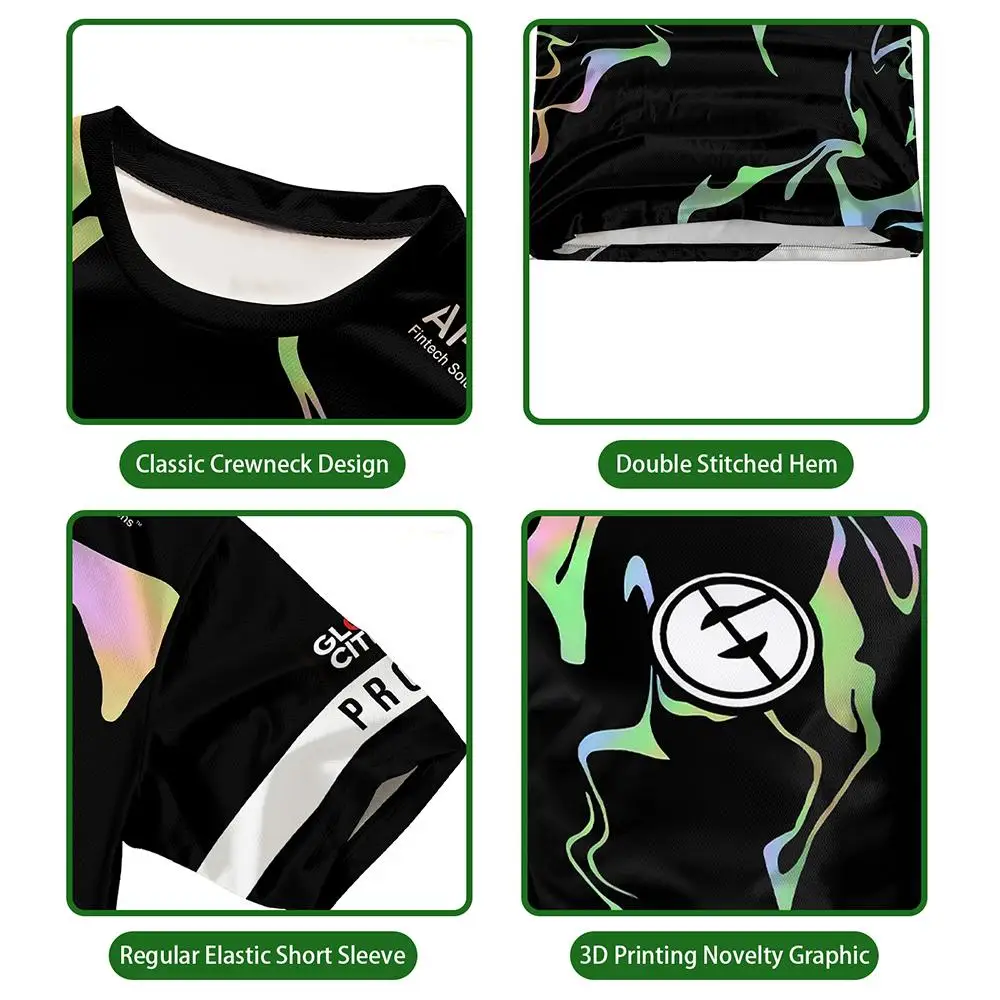 Evil Geniuses Esports Club New Jersey Street Men's and Women's Casual Short Sleeve T-Shirt E-sports Customized Training Uniforms