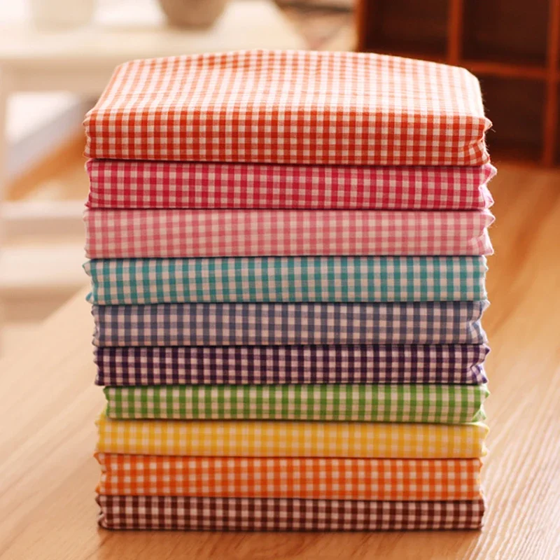 

Радужная клетчатая хлопчатобумажная ткань, свежая рубашка, платье, брюки, занавеска, скатерть, модное шитье своими руками, оптовая продажа, материал по метрам