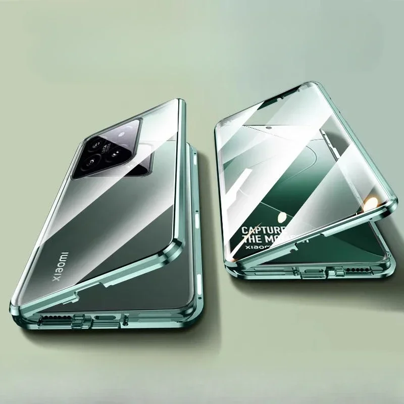 

Double-sided Glass Phone Case for Xiaomi Mi14 Mi14Pro Magnetic Case 360° Full Protection Anti-fall Protective Cover