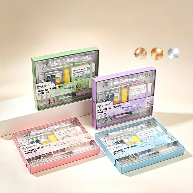 15 Colors Solid Watercolor Paint Set Mini Acrylic Box Portable Travel Sketching Hand Account DIY Art Painting Supplies