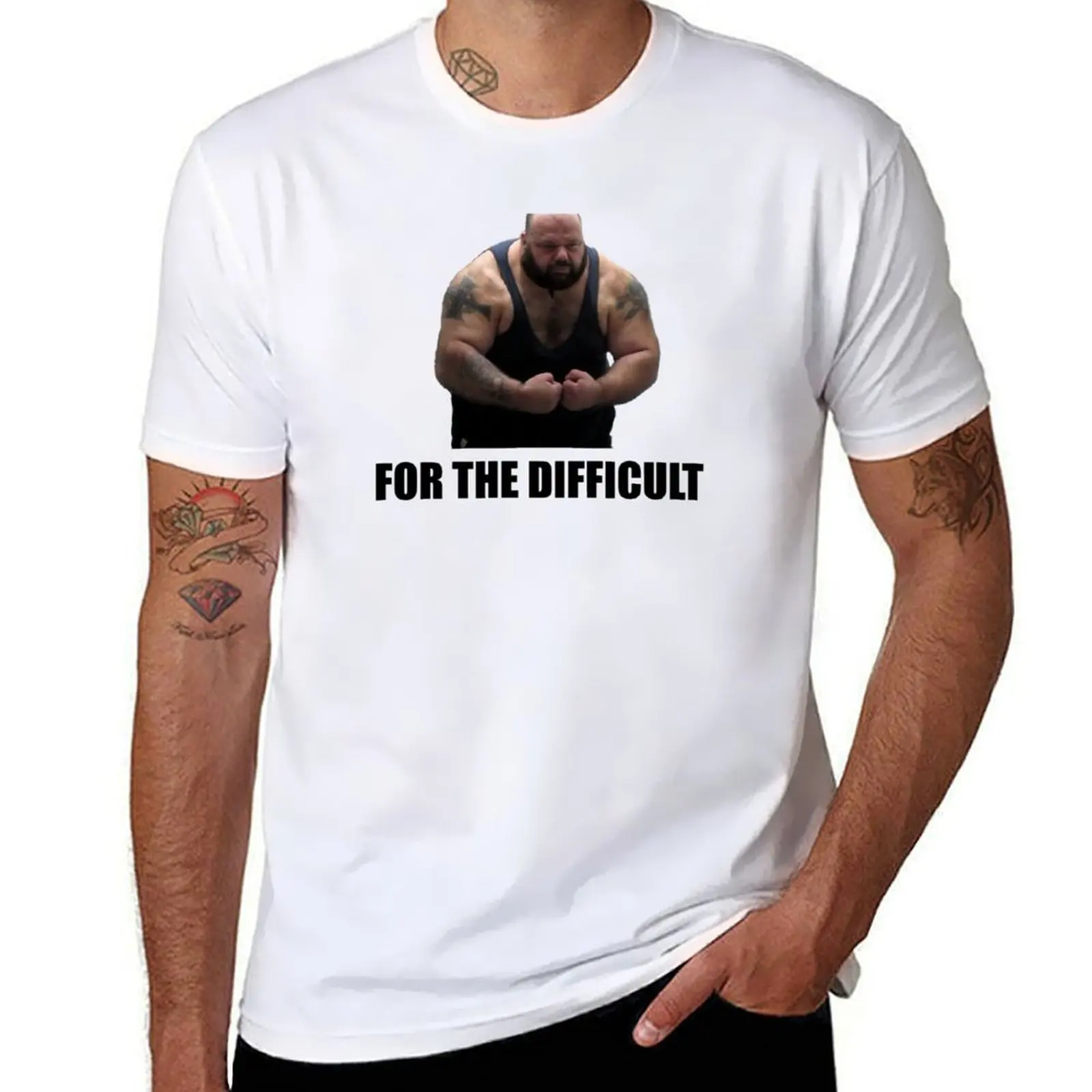 

Kyriakos Grizzly For the Difficult T-Shirt black cotton t-shirt plain for man package t shirts for man pack cotton T-Shirt