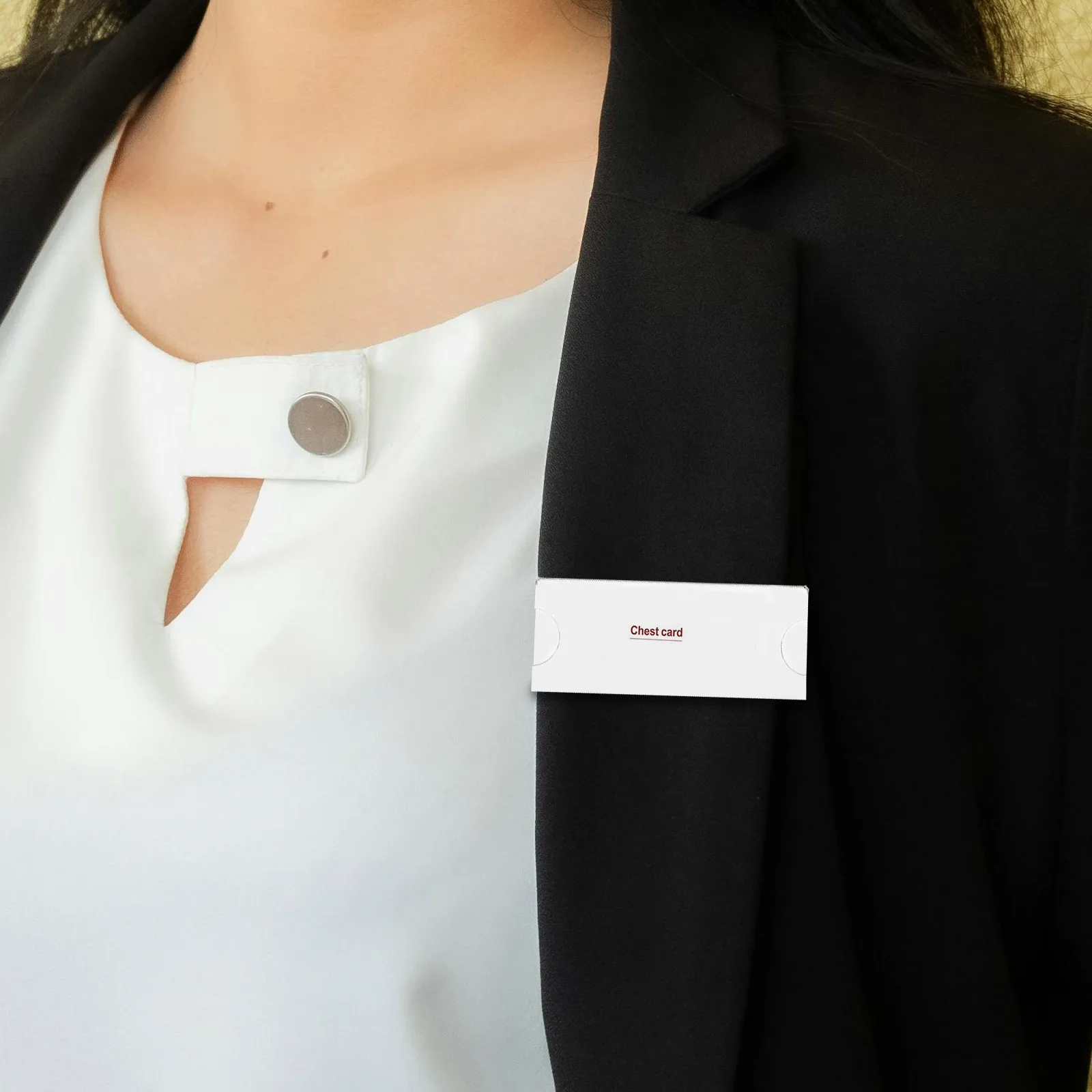 4Pcs Magnetic Transparent Name Badge Holder Clear Acrylic Card Holder Clear Id Badge Protector for Work Events Conference