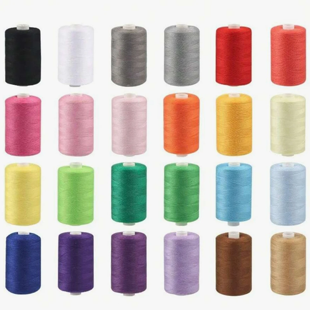 1/6/12 color polyester sewing thread set, size 500 per roll, universal hand sewn embroidery