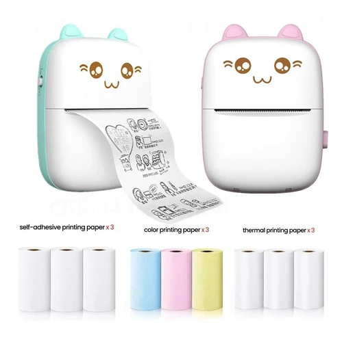Imagen 2 del producto Rollos de papel térmico para impresora de 57x25mm, papel fotográfico, papel adhesivo autoadhesivo colorido para Mini impresora, cámara de impresión instantánea para niños