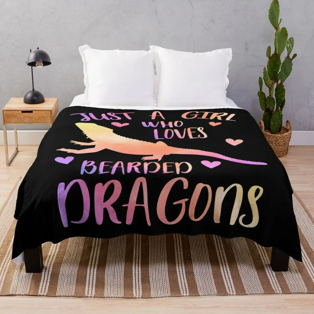 

Just a Girl who loves Bearded Dragons Throw Blanket Luxury Thicken for babies Furry Cute Plaid Blankets