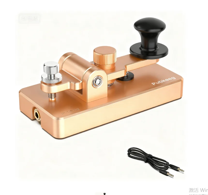 

Putikeeg Single Vane ,Weight: 200g, Size: 3.8*1.8*1.8in, Morse Key, CW, Auto Base Magnetic Adsorption For Shortwave Radio(Golde)
