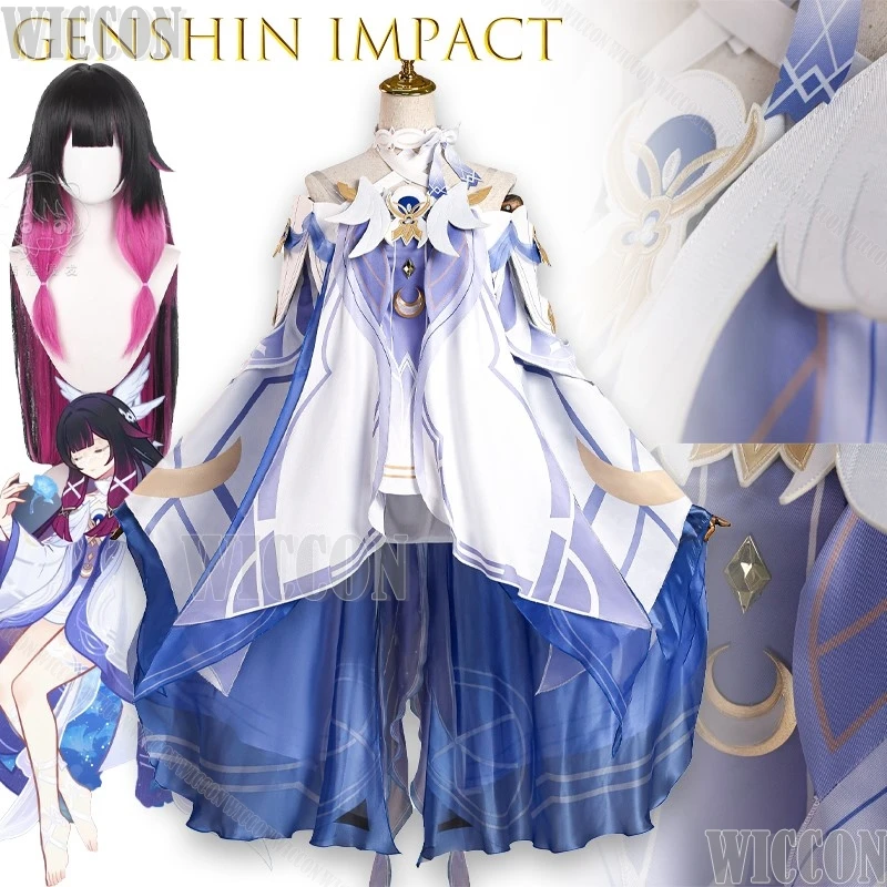 

Genshin Impact Moonlit Maiden Columbina Косплей Костюм Аниме Персонаж Экипировка Униформа Harbingers Женская Девушка Navidad Наряд ‌ ‌ ‌