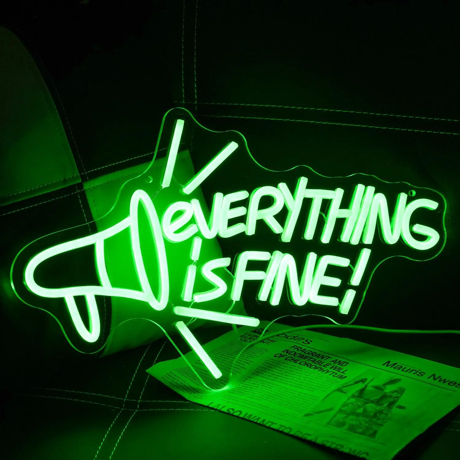 كل شيء على ما يرام علامة النيون عكس الضوء ملهمة القرن ضوء النيون إقتباس إيجابي LED لتخزين الممر غرفة نوم مكتب ديكور