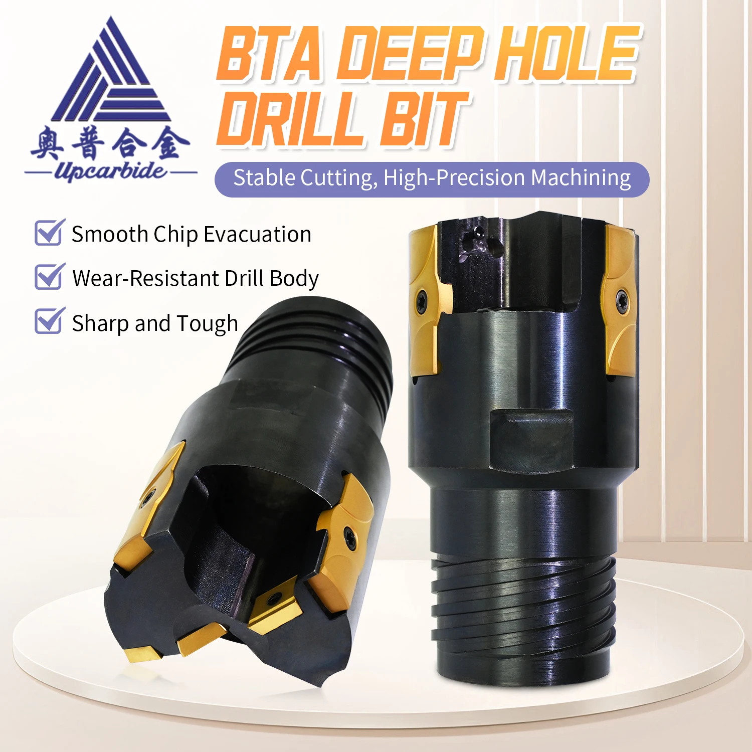 Black Coating Alloy Steel CNC Deep Hole Drilling Boring BTA Head 50mm Diameter for Industrial Machining Center Power Tools