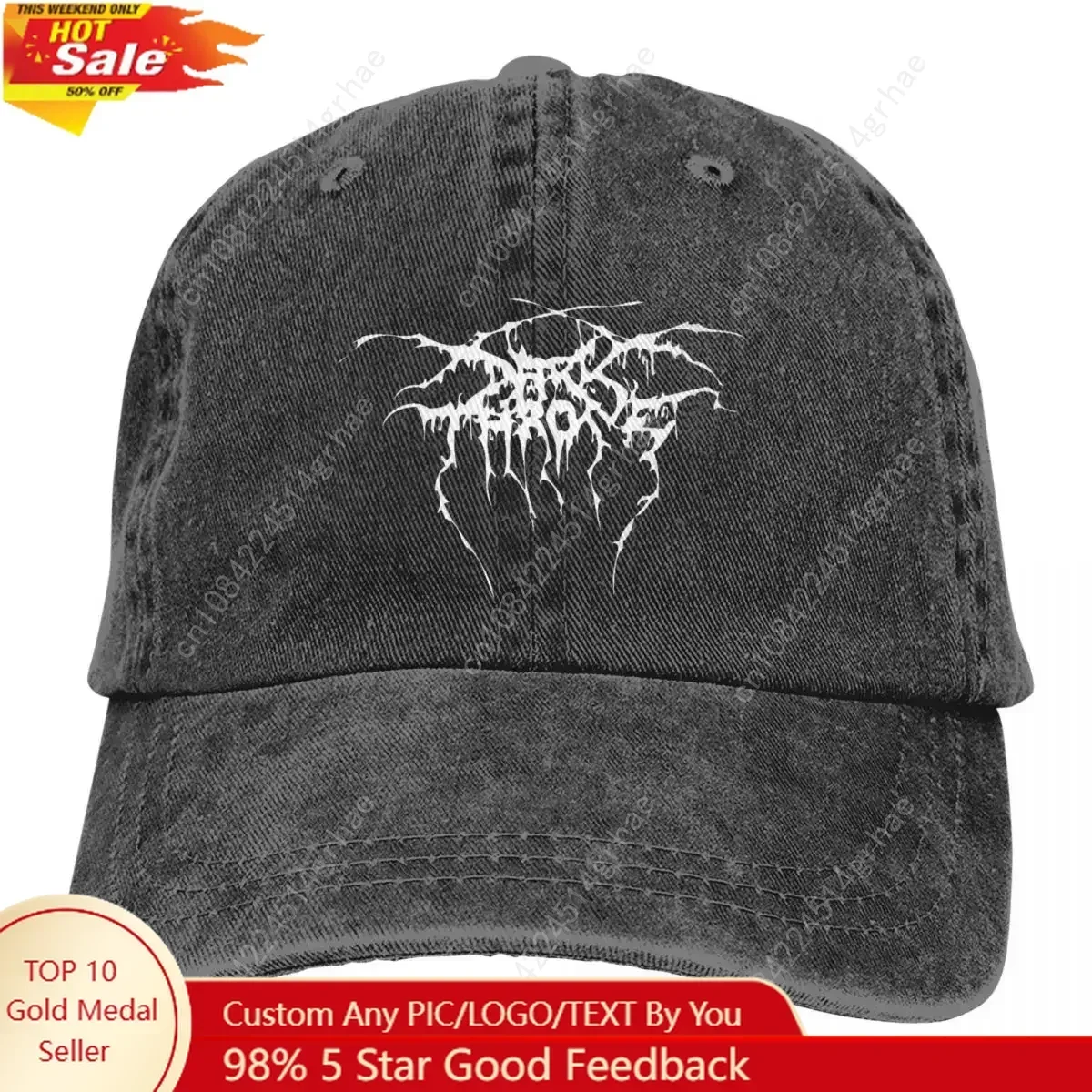 

Darkthrone True Norwegian Baseball Cap Black Metal Outdoor Gym Sun Visor Washed Hip Hop Hats Male Vintage Design Baseball Caps