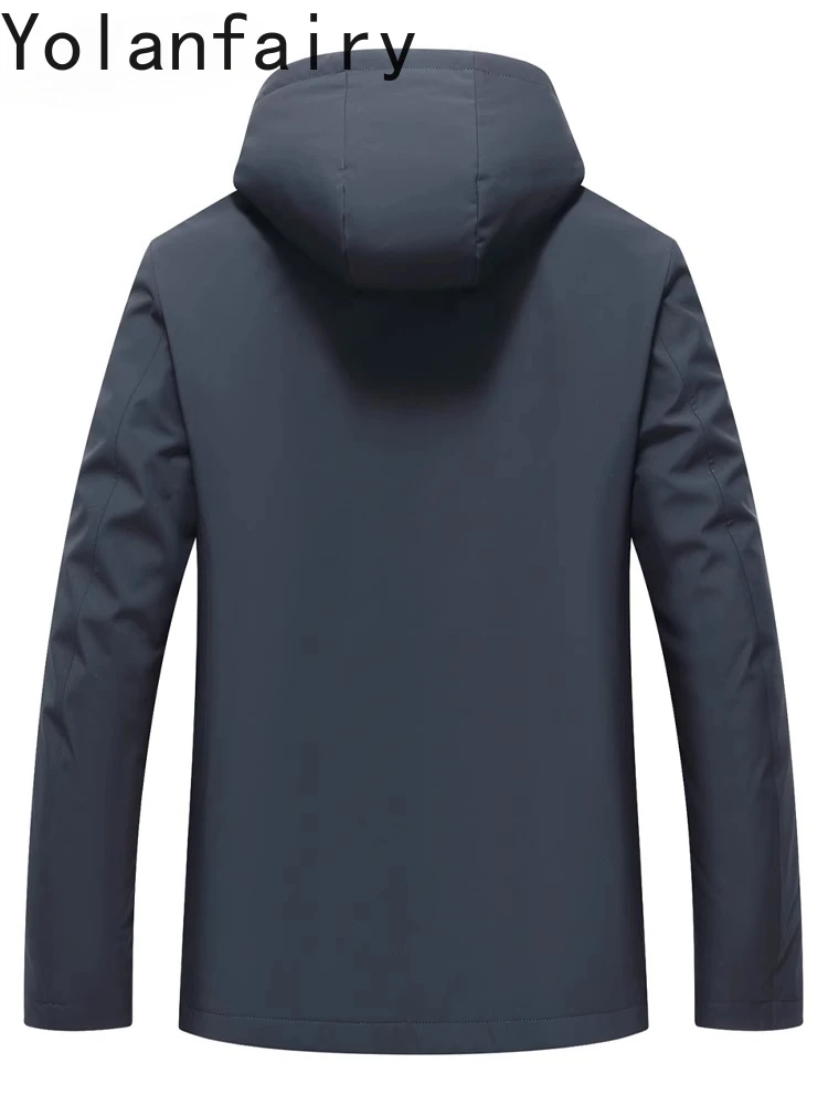 YOLANFAIRY Parka in pelliccia naturale Abbigliamento uomo Inverno Staccabile Fodera in pelliccia di visone Cappotto Uomo Cappuccio Giacca di pelliccia calda Parka Chaqueta Hombre
