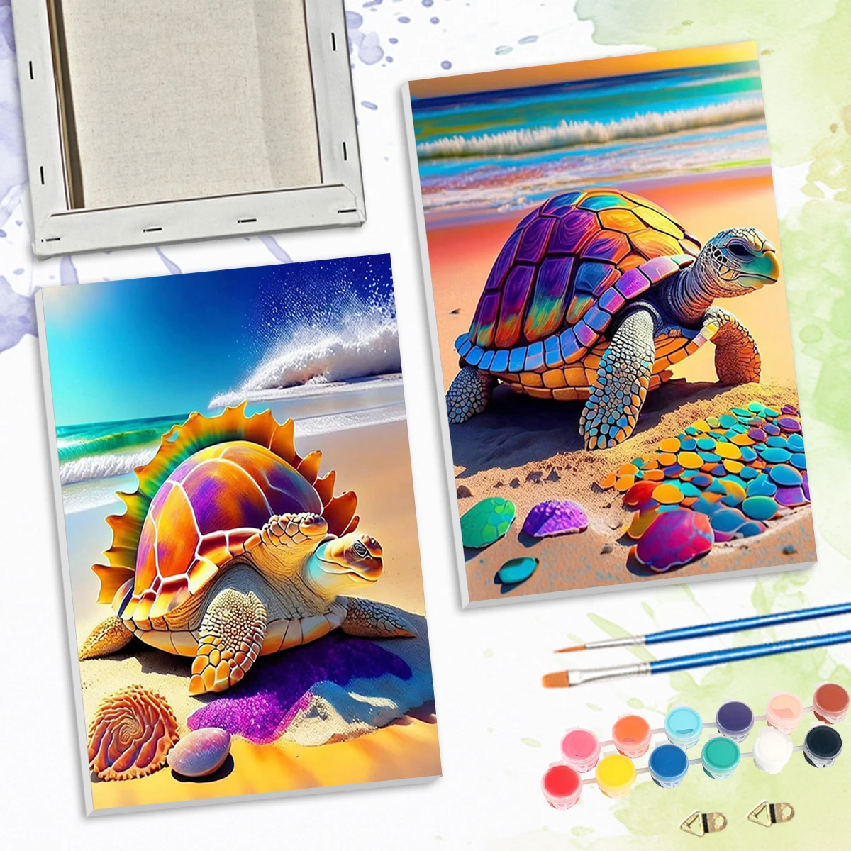 

SDOYUNO Paint By Numbers For Beginner Color Markers Animals Beach Turtle For Handiwork 20x30cm ready Frame Diy Crafts Room Decor
