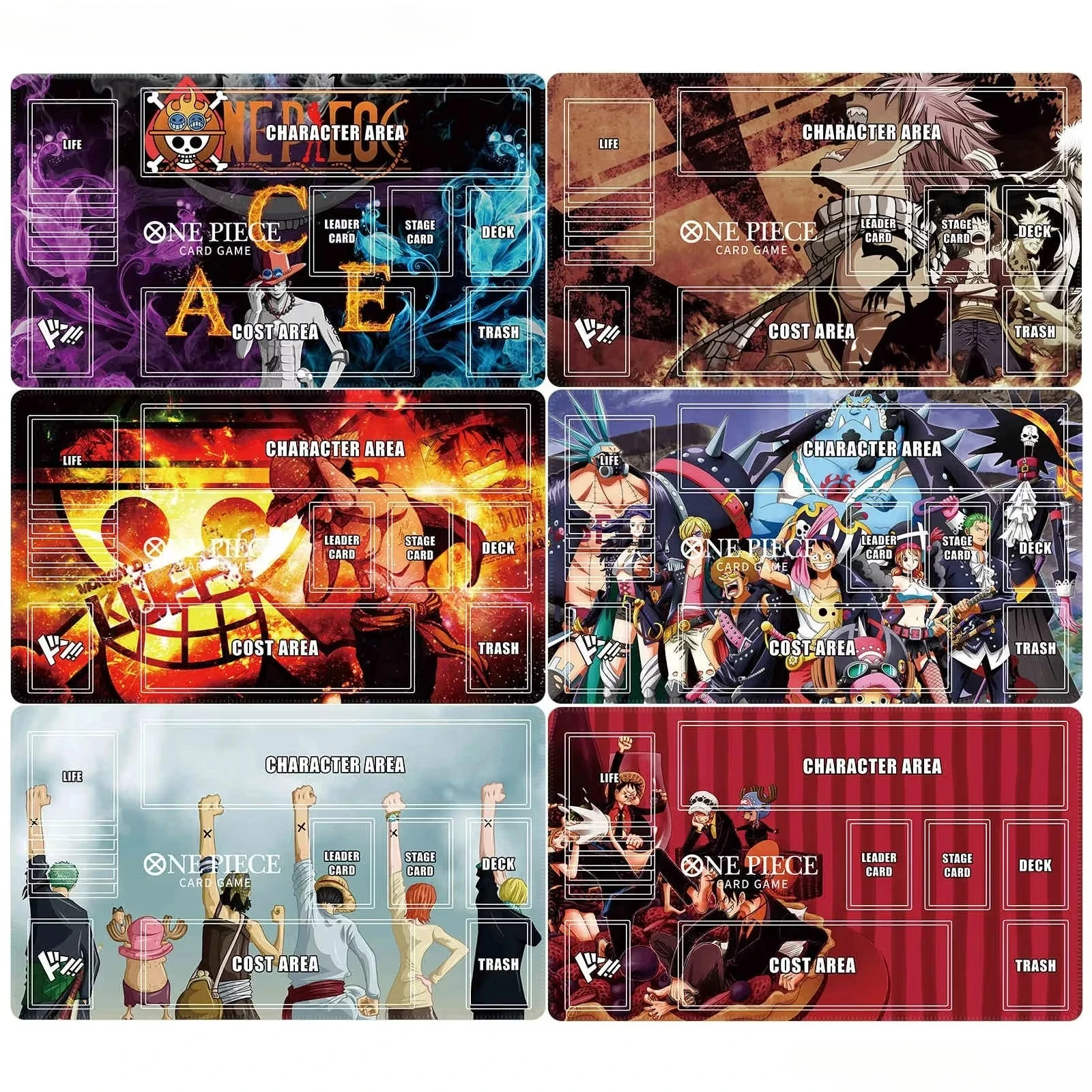 Diy One Piece Portgas Ace Card Battle Mat OPCG Luffy Single Player Board Game Card Battle Table Mat Gift Toys Gaming Mouse Pad