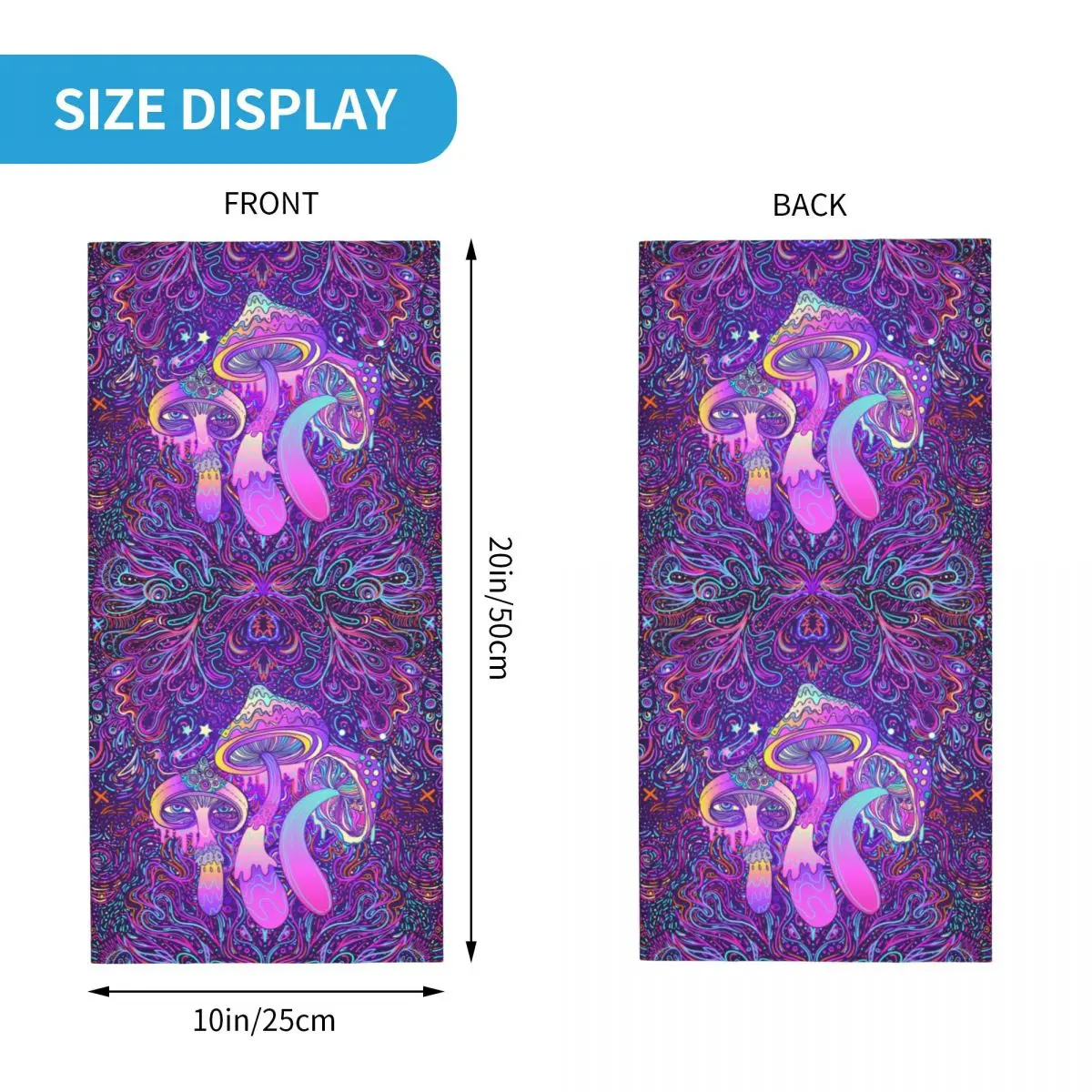 Psychedelic Mushroom Trippy Bandana Neck Cover Printed Shrooms Balaclavas Mask Scarf Multi-use Headwear Riding for Men Women