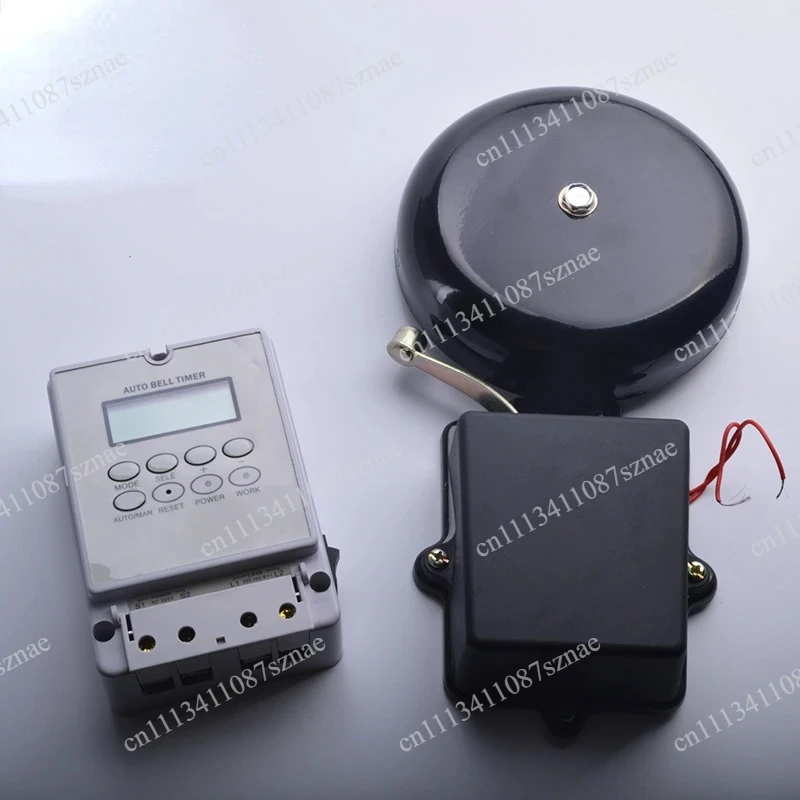 Programmable School Bell Timer Controller 220V, 80 Rings/Day, 10 or 12 Inch Automatic Bell Ringing System for Schools