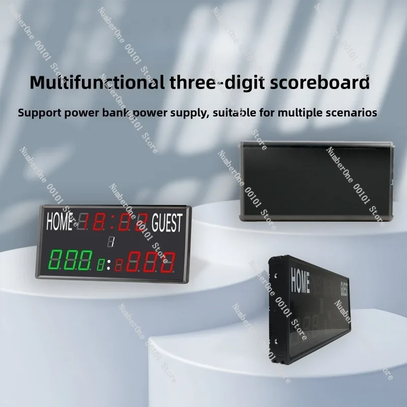 LED Electronic Scoreboard, Multifunctional Digital Timer Score Keeper for Basketball Volleyball Billiards Badminton Matches