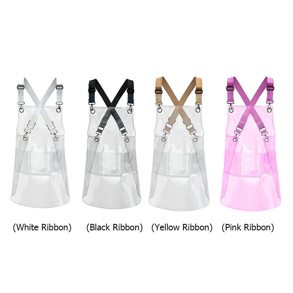 Fashion Barber Apron Oil Resistant Waterproof Clear Apron Reusable TPU for Kitchen Hair Salon Barber Barista Household Supplies