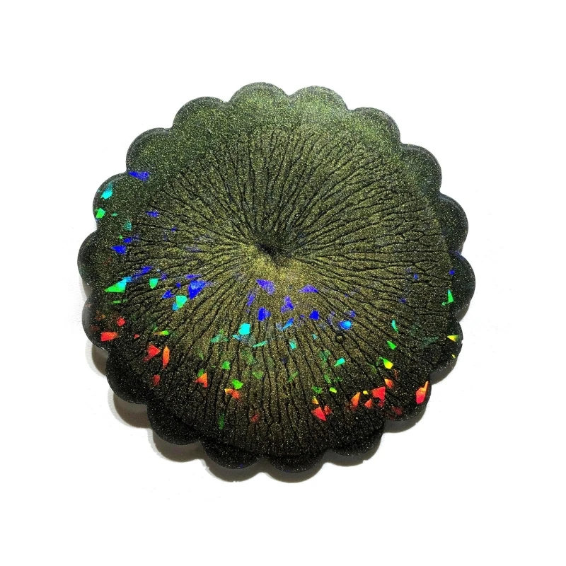 Rainbow Light Effect Silicone Mold Cup Mat Resin Casting Mold Fancy Lace Cup Pad Mold Table Decor