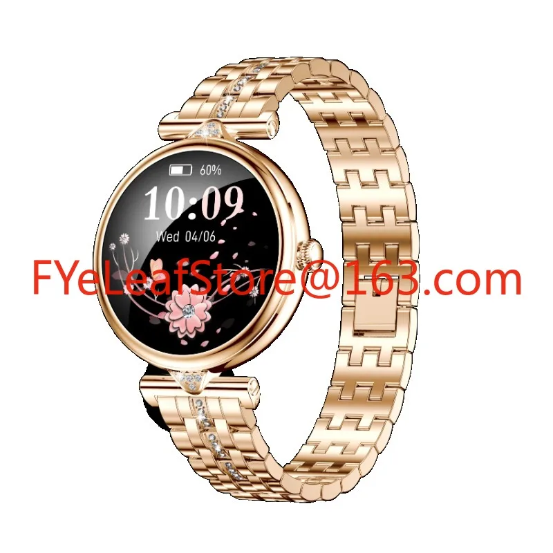 

Amoled Smartwatch for Lady 1.28inch Heart Rate Blood Pressure Oxygen Women's Health Tracking 100+ Sport Modes AK73 Smart Watch
