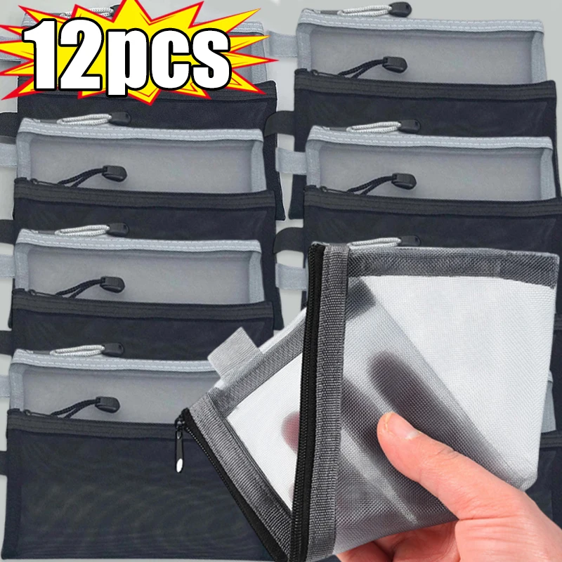 

1/12 шт., сетчатые прозрачные косметички, маленькая большая черная косметичка, портативный дорожный органайзер для туалетных принадлежностей, чехол для хранения помады