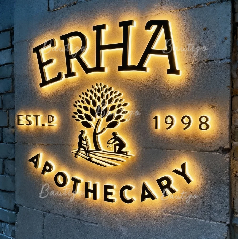 Metal Signs Custom 3D Logo Stainless Steel Office for Wall Decor Laser Beauty Advertising Salon Cut Studio Led Neon Bar Barber