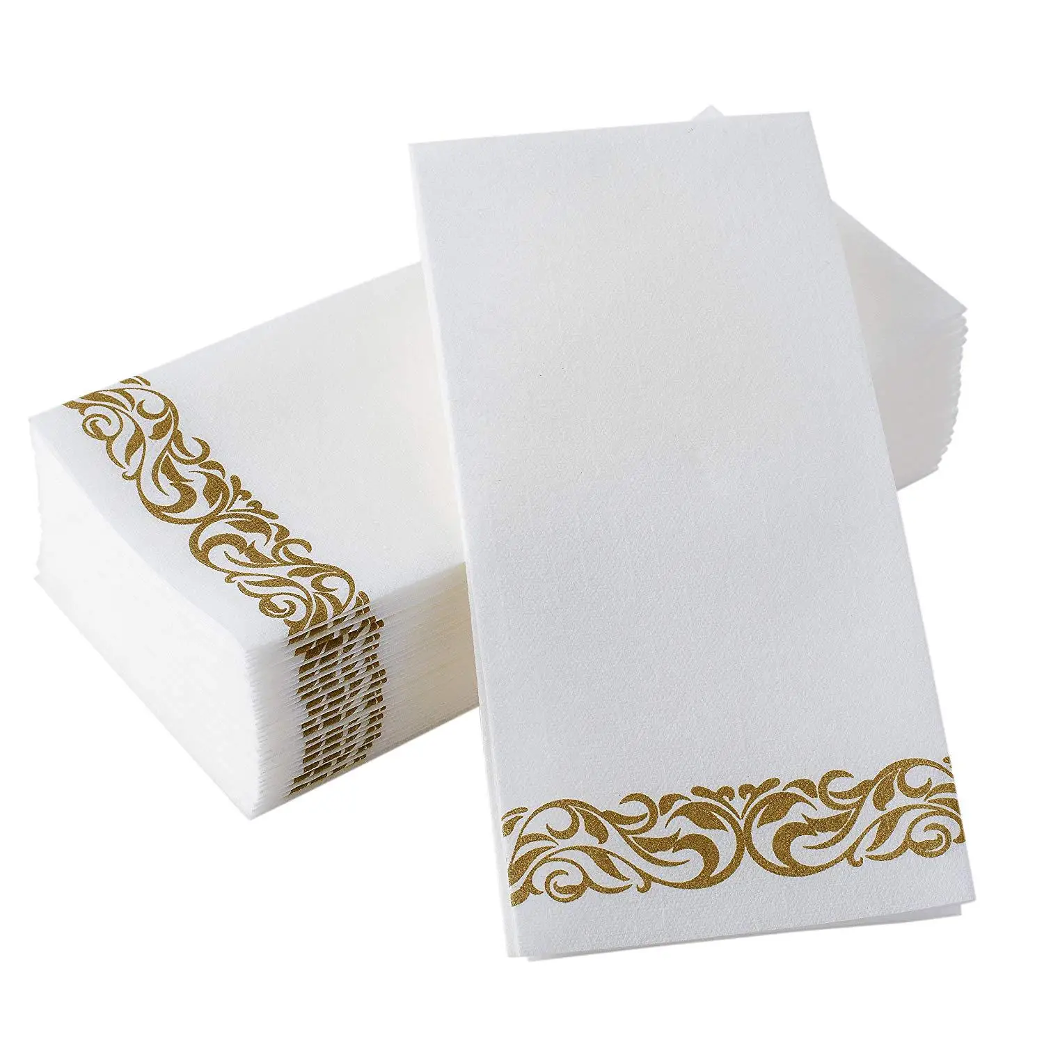 Servilletas de papel desechables de 30x40cm con estampado dorado suave, servilletas decorativas para cena, aniversario, boda, hogar, Hotel,