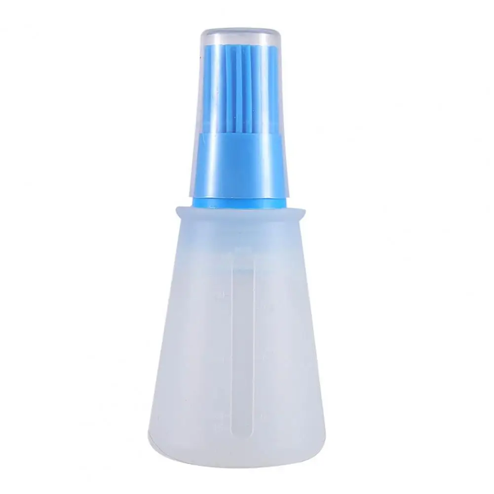 Oil Squeeze Bottle Food-grade Silicone Oil Brush Bottle with Measuring Cap Scale Thread Design for Bbq Camping Barbecue Brush