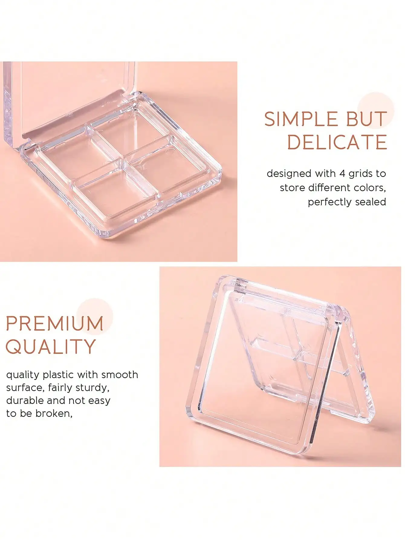 1pcs Eye Shadow Box Eye Shadow Sample Container Transparent Eye Shadow Pigment Tray Sample Transparent Cosmetic Box Empty Box Ma