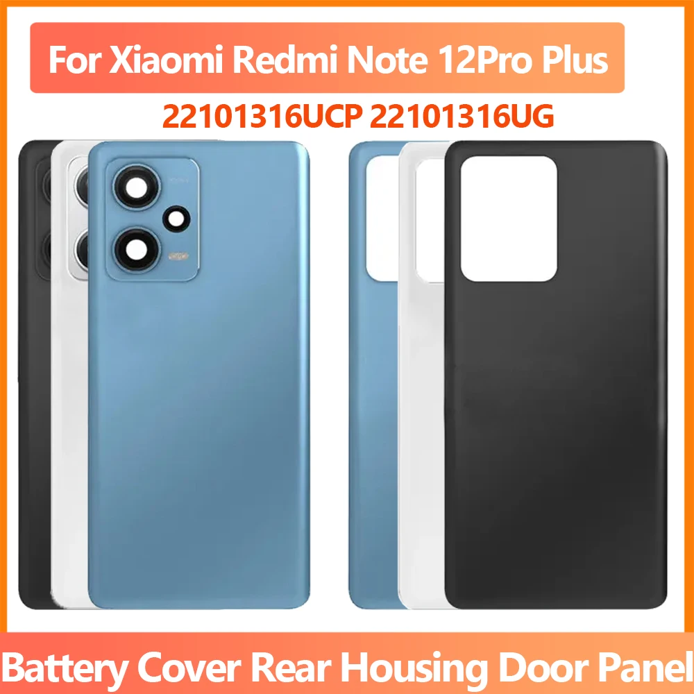 Glass Back Cover For Xiaomi Redmi Note 12 Pro+ Plus 5G Battery Cover Rear Housing Panel Case Replacement 22101316UCP 22101316UG