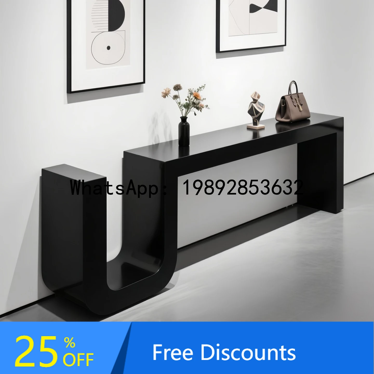 

Ornament Display Stand Figurine Creative Center Table Black Wooden Lacquer Display Window Product Base