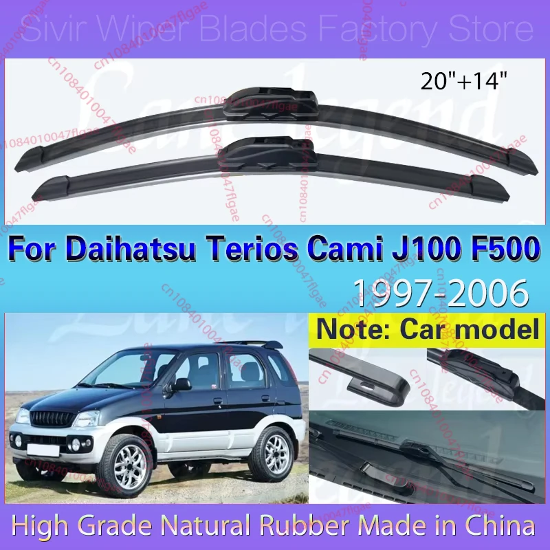 

For Daihatsu Terios Taruna Toyota Cami J100 F500 1997 - 2006 Car Front Wiper Blades Windscreen Windshield Clean Window 20"+14"