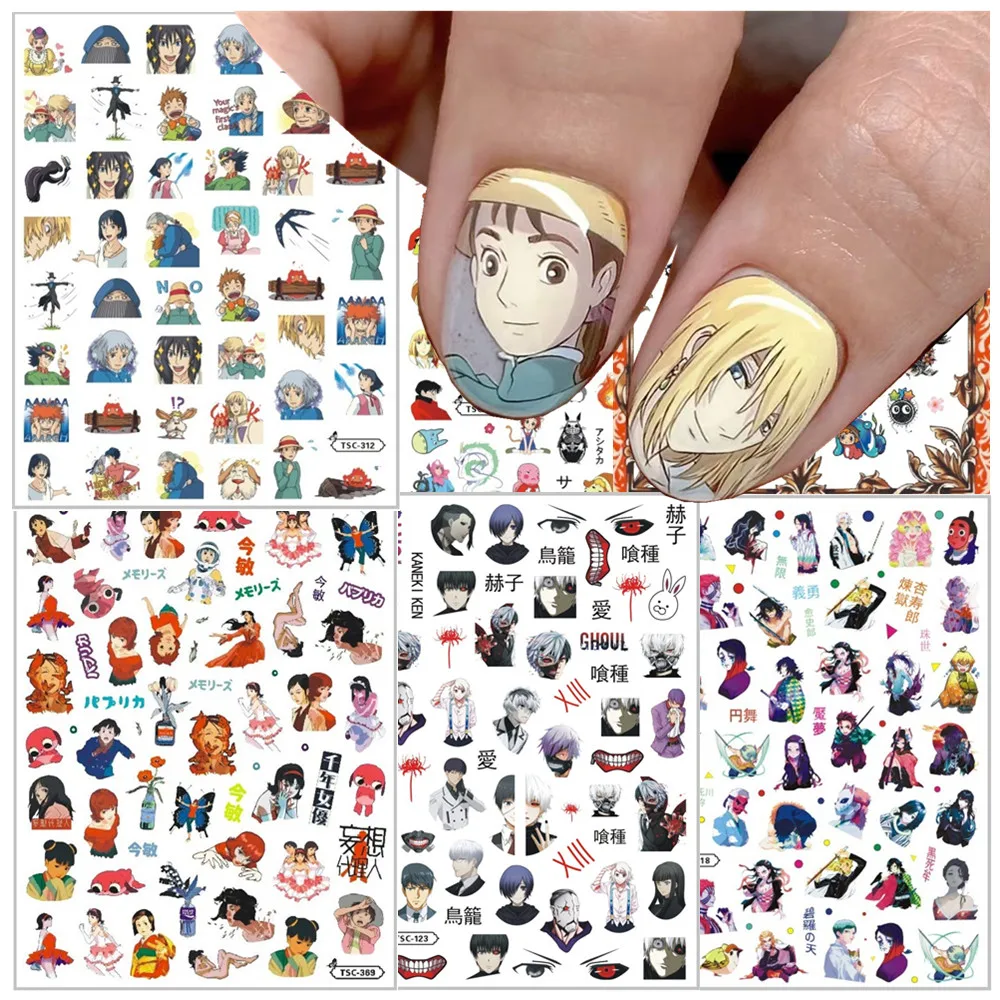 

TSC-312 Hayao Miyazaki Kasifa ハウル Howl Face Man Anime Collection 3d Nail Art Stickers for DIY Nail Fashion