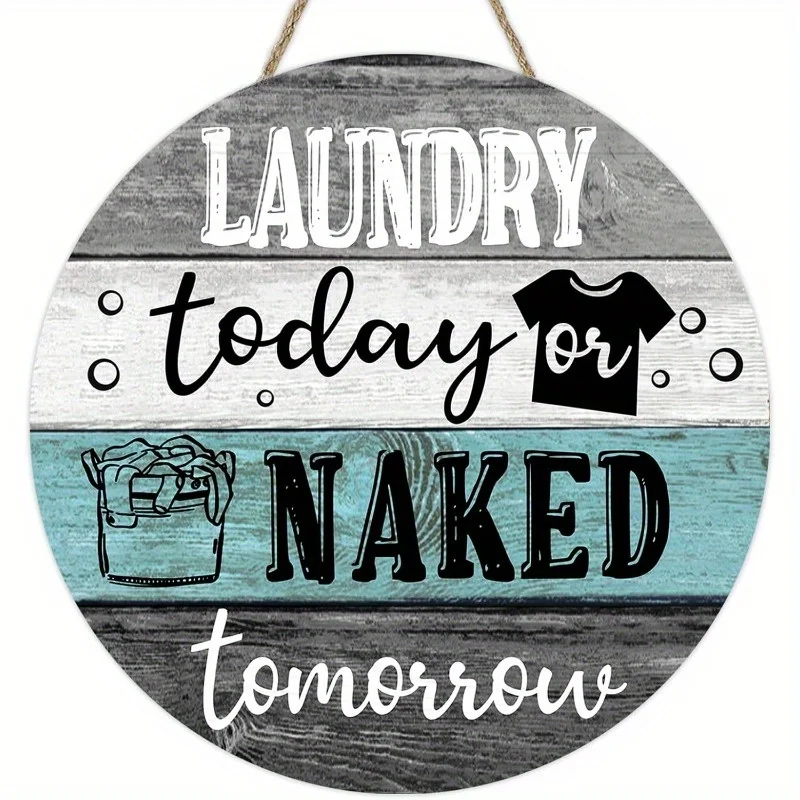 Decorative Sign And Plague, 2D Flat Wooden Decorative Plaque, 1pc, Farm Laundry Room Door Sign - 
