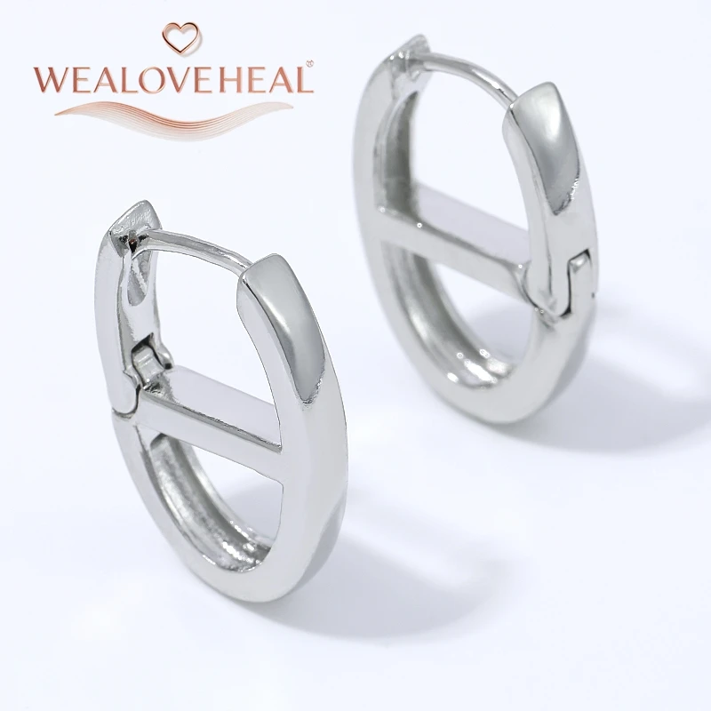 1 Paar 18K vergoldete Messing-H-Form Schweinsnase Huggie Creolen für Damen 16,5x14mm polierte Ohrringe für den Alltag, Party oder als Geschenk – Detail 20