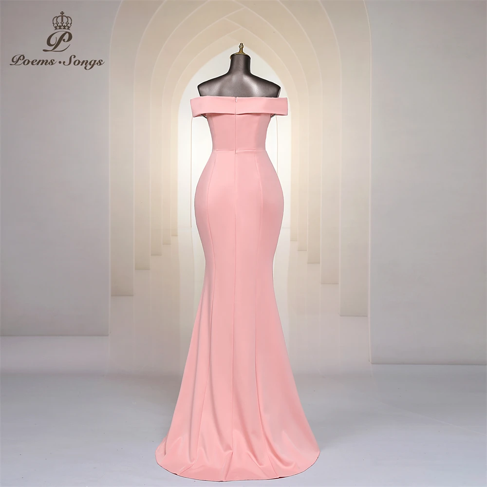 Simple Criss Cross Off Shoulder Evening Dress Pink Long Mermaid Sleeveless Women Formal Party Dresses Prom Maxi dress