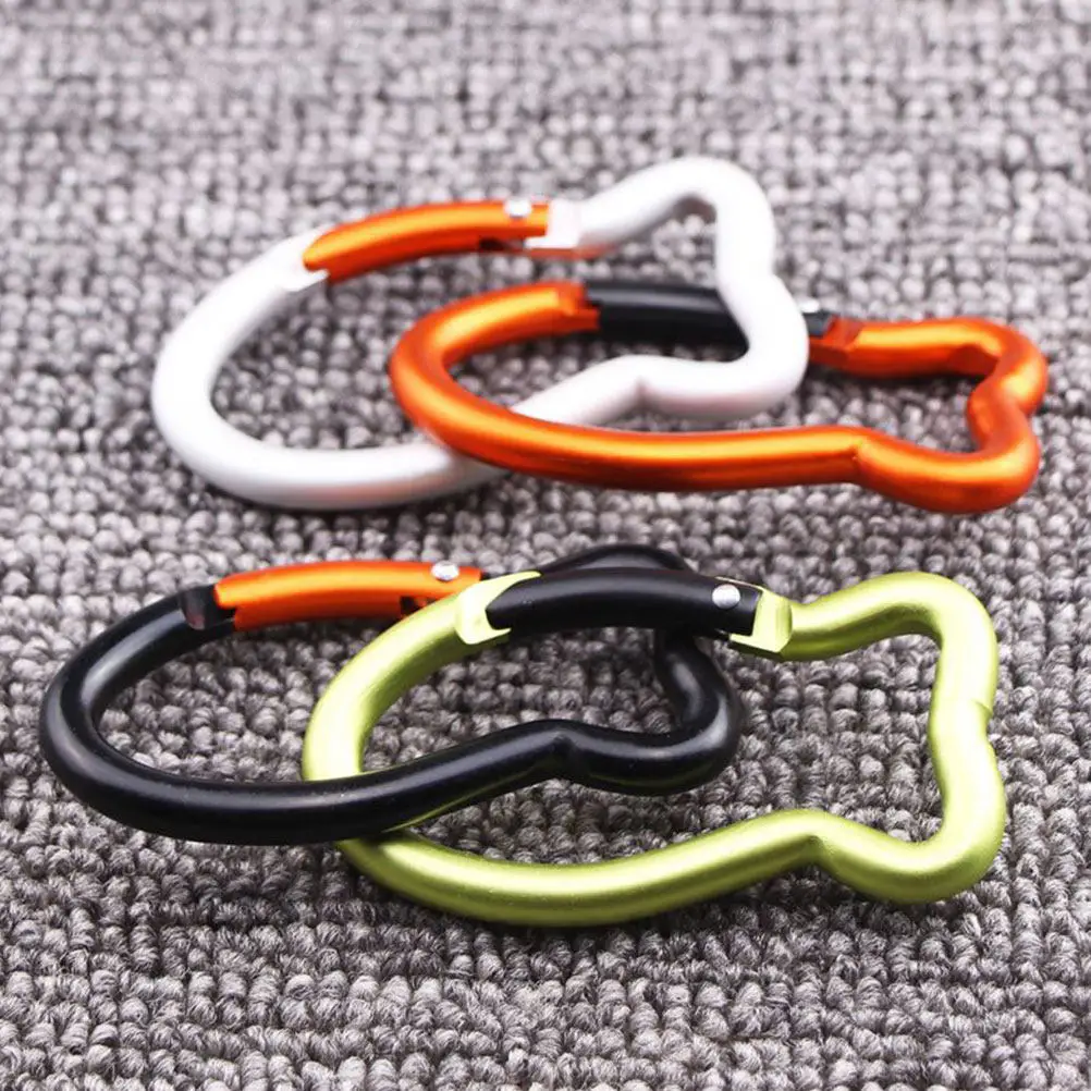 4Pcs Outdoor Mountaineering Buckle Premium Aluminium Alloy Hanging Carabiner Smooth Accessory for Hiking Camping