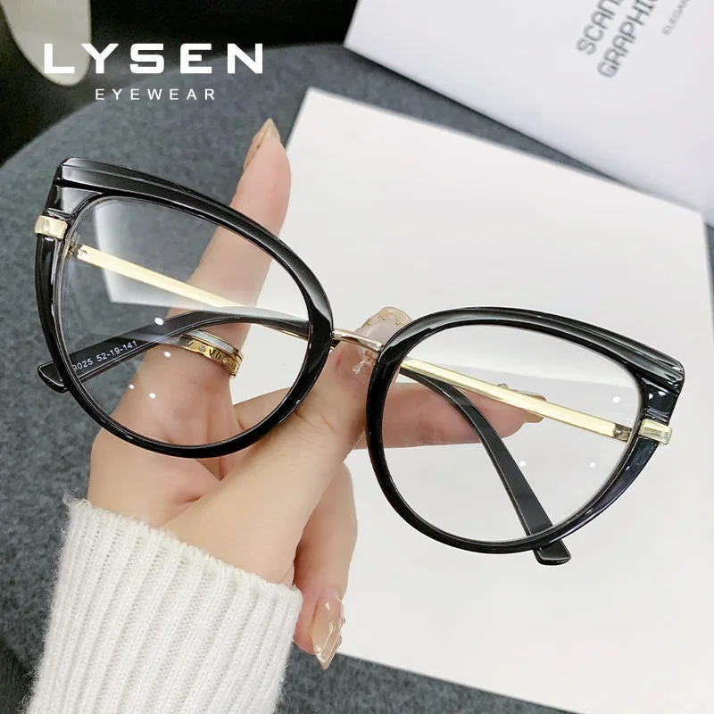 LYSEN العصرية القط العين النساء النظارات اللونية سيدة وصفة طبية النظارات البصرية مكافحة الضوء الأزرق المضادة للانعكاس قصر النظر نظارات #2