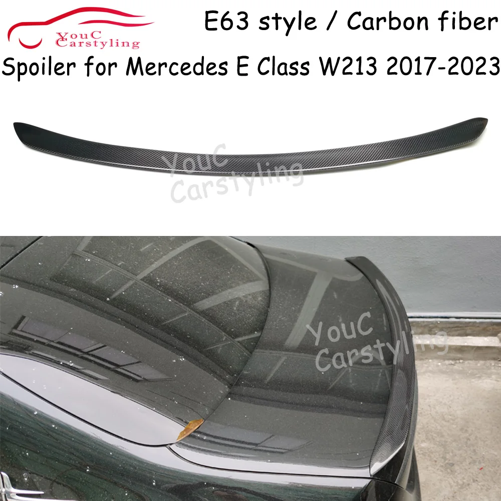 Спойлер на крышку багажника W213 E63 Style из настоящего карбона для Mercedes E-класса W213 4-дверный седан 2017-2023, заднее антикрыло