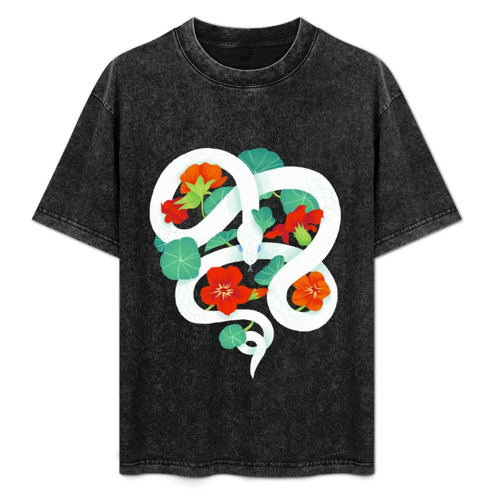 

nasturtium snake T-Shirt t shirts with prints t shirt man designer mens graphic t shirts shirts for man cotton soft T-Shirt