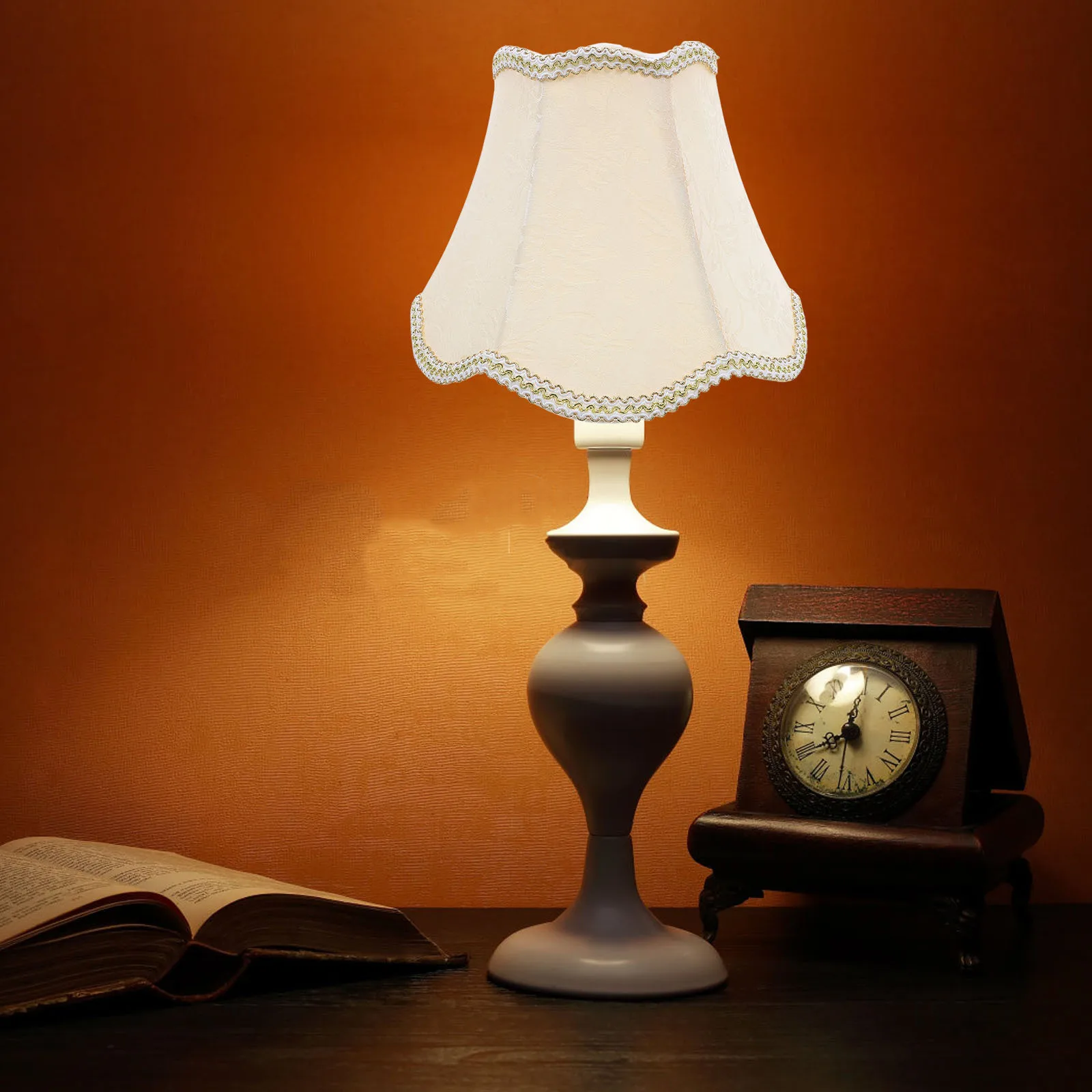 

5X10X8 Inch European Fabric Lampshade Bell Cloth Shade For Living Room Bedroom Kitchen Table Floor Wall Light E27 Socket