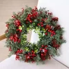 40cm Christmas Wreath with Red Berries - Artificial Eucalyptus Leaf Door Hanger, - Indoor and Outdoor Holiday Decor 5