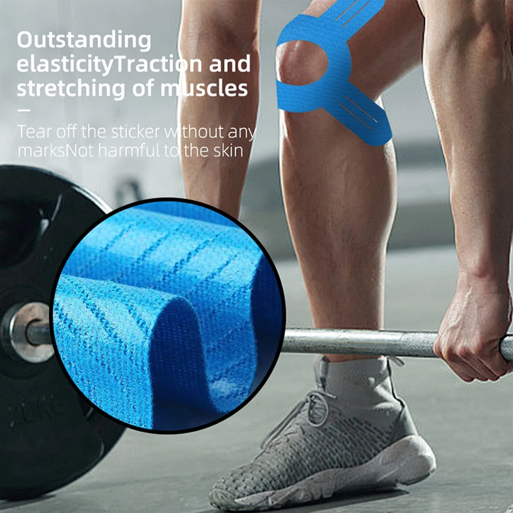 5 Stück Kinesiologie-Tape für Knie, Kniestützband, vorgeschnittenes Knieband für Kniestabilität, Sportband, kinetische Klebebänder für Knie – Detail 4